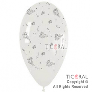 GLOBO S R12 INF SATIN BLANCO ANGELES x 10